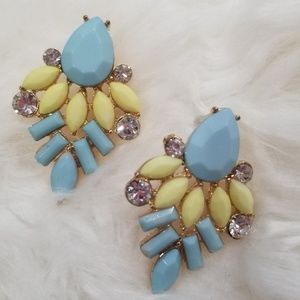 Blue yellow earrings